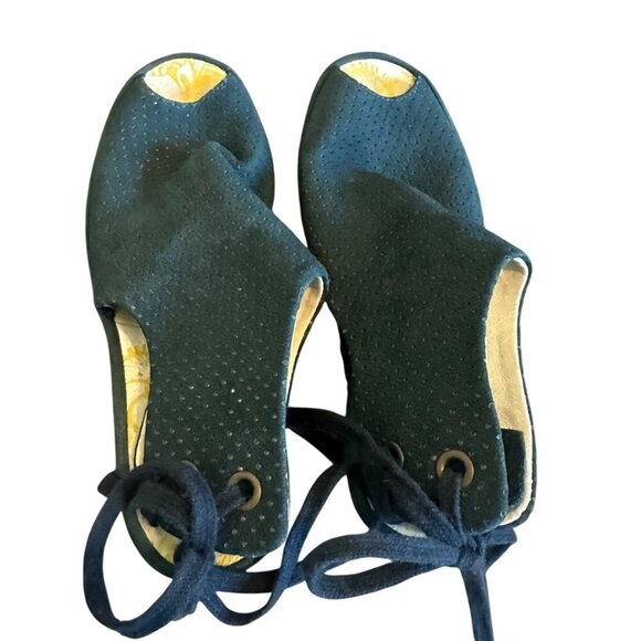 Fly London Peep Toe Lace Up Wedge Sandals Nubuck Suede Size 36 5.5 Women's - Picture 8 of 12